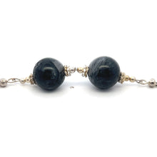 Black Eagle's Eye 12mm Ball Plain Dangle Gemstone Earrings