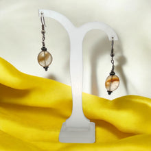 Yellow Chalcedony 12x7mm Tumble Plain Dangle Gemstone Earrings