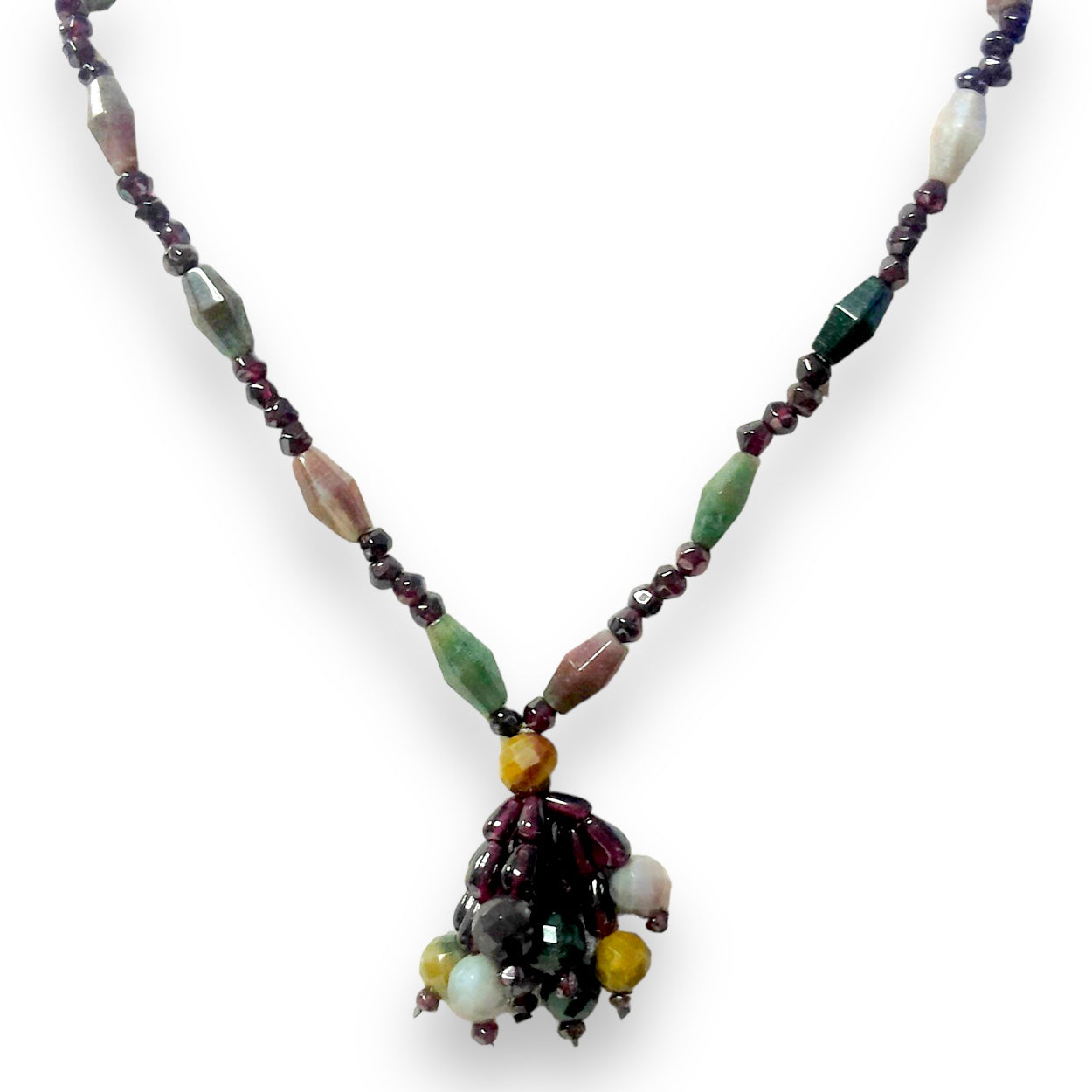 Natural Handmade Necklace 16"-18" Garnet, Jasper Gemstone Beads Jewellery