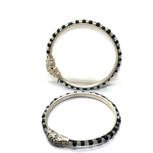 Premium German Silver Baby Black Bead Kada Set – Lightweight & Adjustable Infant Jewelry Gift