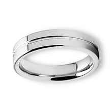 Tungsten Ring Polished Groove Center Triple Line Groove Edges Size 14 Band