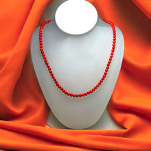 Natural Coral Plain Ball 5mm Semiprecious Necklace