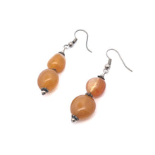 Yellow Chalcedony Tumble Plain Dangle Gemstone Earrings