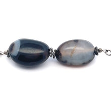 Black Chalcedony 18x13x10mm Tumble Plain Dangle Gemstone Earrings