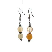 Yellow Chalcedony 10mm Tumble Plain Dangle Gemstone Earrings