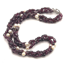 Handcrafted Garnet Drop Bead with Natural Pearl Accents Elegant Gemstone 17.7