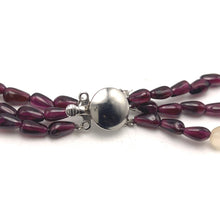 Handmade Natural Garnet Plain Drop & Chalcedony Nugget Gemstone Beaded 18.2