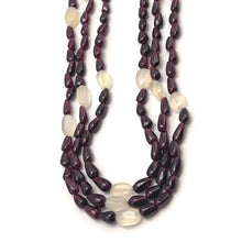 Handmade Natural Garnet Plain Drop & Chalcedony Nugget Gemstone Beaded 18.2