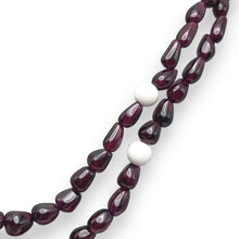 Handcrafted Garnet Drop Bead with Round Agate Accents Natural Gemstone 16.2