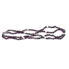 Handmade Natural Garnet Plain Hexagon & Agate Round Gemstone Beaded 17.1