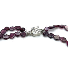 Handmade Natural Garnet Plain Hexagon & Agate Round Gemstone Beaded 17.1