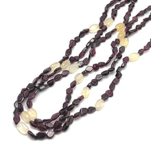 Handmade Natural Garnet Plain Hexagon & Chalcedony Nugget Gemstone Beaded 18.9