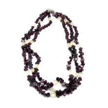 Minimalist Handmade Natural Garnet Plain Fish & Chalcedony Nugget Gemstone Beaded 17.9