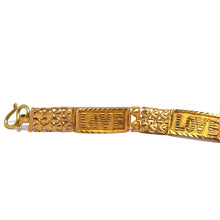 Yellow Gold Micron Plated Bracelet – Engraved Love Initials & Heart Motifs