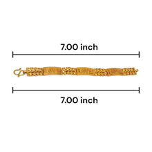 Yellow Gold Micron Plated Bracelet – Engraved Love Initials & Heart Motifs
