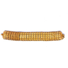 Yellow Micron Gold Plated Star Bracelet – Geometric Textured Linked Edge Detail