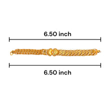 Yellow Gold Micron Plated Bracelet – Engraved Hearts & Layered Chain Design