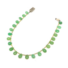 Chrysoprase Natural Pear Briolette Semiprecious Gemstone Bracelet