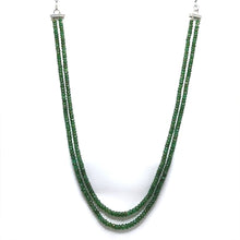 Natural Precious Necklace Zambia Emerald Gem Beads 2 Strands Layered Unique Jewelry