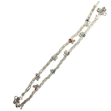 Stylish Twisted Style with Charms German Silver Anklet Pair Jewelry