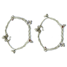Stylish Twisted Style with Charms German Silver Anklet Pair Jewelry
