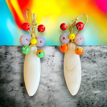 Handmade Earrings Boho White Marquise Beads Jewelry