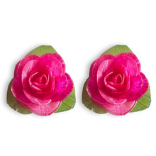Handmade Earrings Fish Scales Pink Rose Jewelry