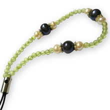 Handmade Mobile Strip  Peridot, Freshwater White Pearls Natural Gemstone Phone Lanyard