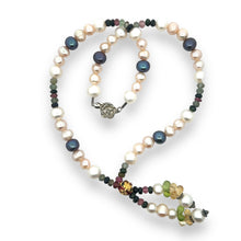 Natural Multi Tourmaline Pearl Peridot Citrine Beads Necklace