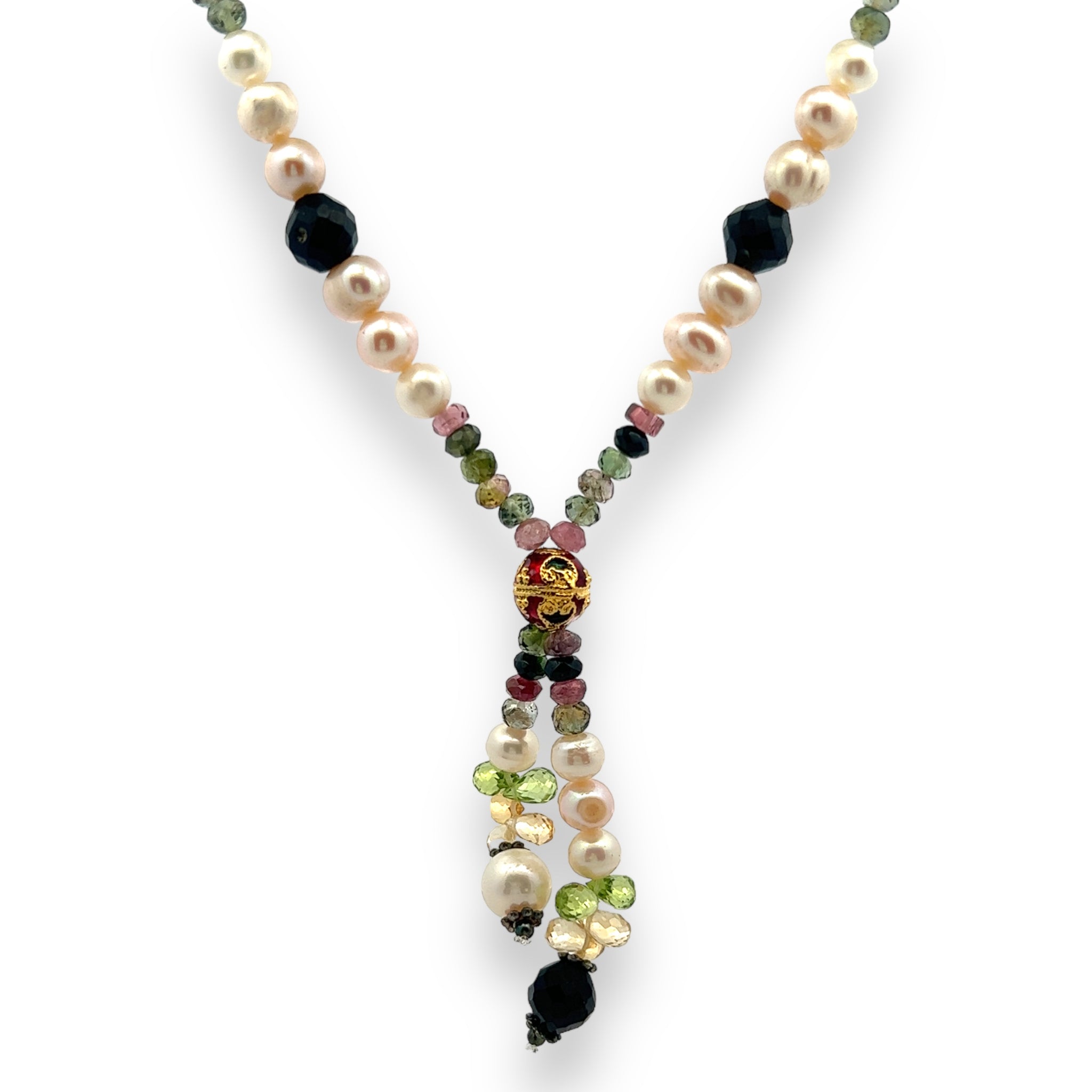 Natural Handmade Necklace 16"-18" Peridot, Citrine, Pearls Gemstone Beads Jewellery