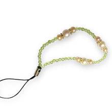 Handmade Mobile Strip  Peridot, Freshwater White, Pink Pearls Natural Gemstone Phone Lanyard