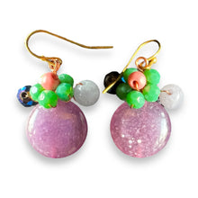 Handmade Earrings Gemstone Lavender Colorful Beads Jewelry