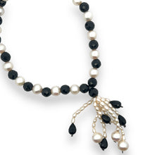 Natural Handmade Necklace Black Tourmaline and Pearls 16