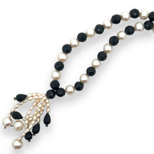Natural Handmade Necklace Black Tourmaline and Pearls 16