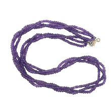 Natural Amethyst Rondelle Facet Cut Beads Gemstone Twisted Necklace