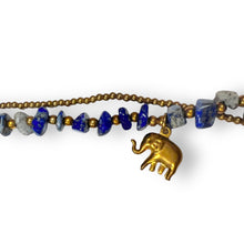 Handmade Bracelet Lapiz Trinket Charms Elephant with Bells Beaded 8 Inch Jewelry