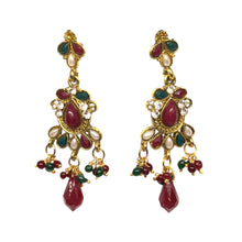 Royal Traditional Pattern Gold Plated Necklace, Earring Jewelry Set