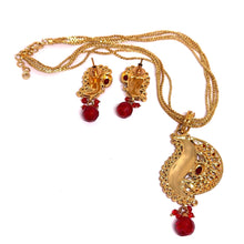 Stunning Pearl Seed With Stones Designed Earring Pendant Necklace Gold Plated Jewelry Set