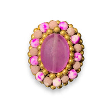 Handmade Ring Amethyst Oval Beads Gemstone Woven Wax Cord Adjustable Jewelry
