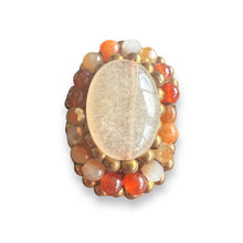 Handmade Ring Agate Oval Gemstone Woven Wax Cord Adjustable Jewelry