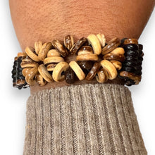 Handmade Brown Coconut Shell Band Stretchable Eco-Friendly Bracelet