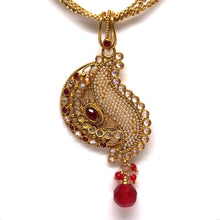 Stunning Pearl Seed With Stones Designed Earring Pendant Necklace Gold Plated Jewelry Set