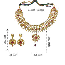 Traditional Kundan Meenakaari Gold Plated Full Necklace Earring Jewelry Set
