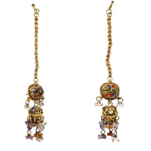 Traditional Indian Royal Choker Necklace with Jhumka & Ear Chain Earring Gold Plated Jewelry Set
