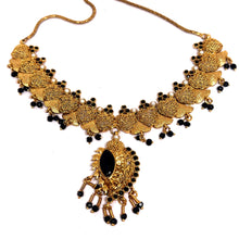 Necklace Earring Traditional Indian Black Stones Mangalsutra Evil Eye Protection Jewellery Set