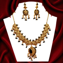 Necklace Earring Traditional Indian Black Stones Mangalsutra Evil Eye Protection Jewellery Set