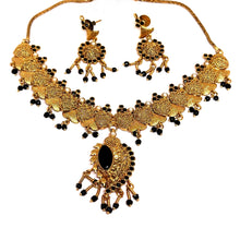 Necklace Earring Traditional Indian Black Stones Mangalsutra Evil Eye Protection Jewellery Set