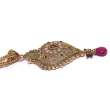 Necklace with Drop Pendant & Earring Multi Layer Heritage Polki Bridal Jewellery Set