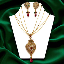 Necklace with Drop Pendant & Earring Multi Layer Heritage Polki Bridal Jewellery Set