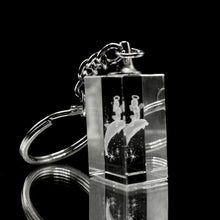 3D Crystal Dolphin Keychain Clear Laser Engraved